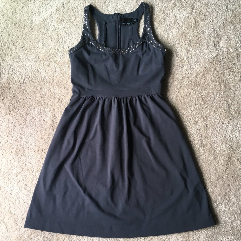 Grey Cynthia Rowley Sleeveless Studded Dress